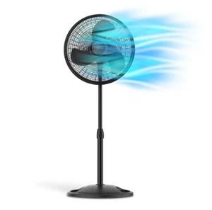 Lasko 16inch 3-Speed Adjustable Oscillating Pedestal Fan, Black, S16500 New - Picture 1 of 9