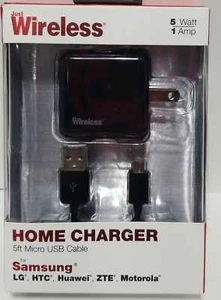 Just Wireless Home Charger 5ft Micro USB Cable 5 Watt 1Amp (LOC RM 8-4) - Picture 1 of 3