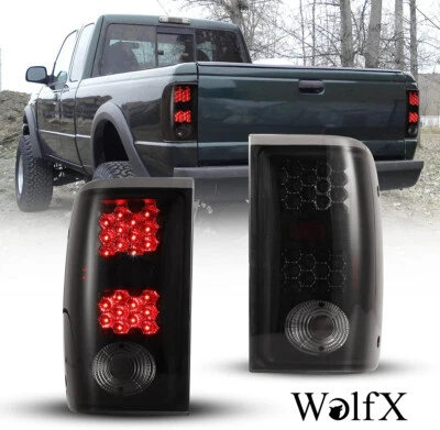For 2001-2005 Ford Ranger LED Tail Lights Black Smoke Lens Rear Brake Lamps L&R Foto 1 de 4