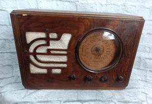 Vintage Silvertone 4519 Radio Police Tube Wood Case 1930s Untested Parts Repair - Picture 1 of 18