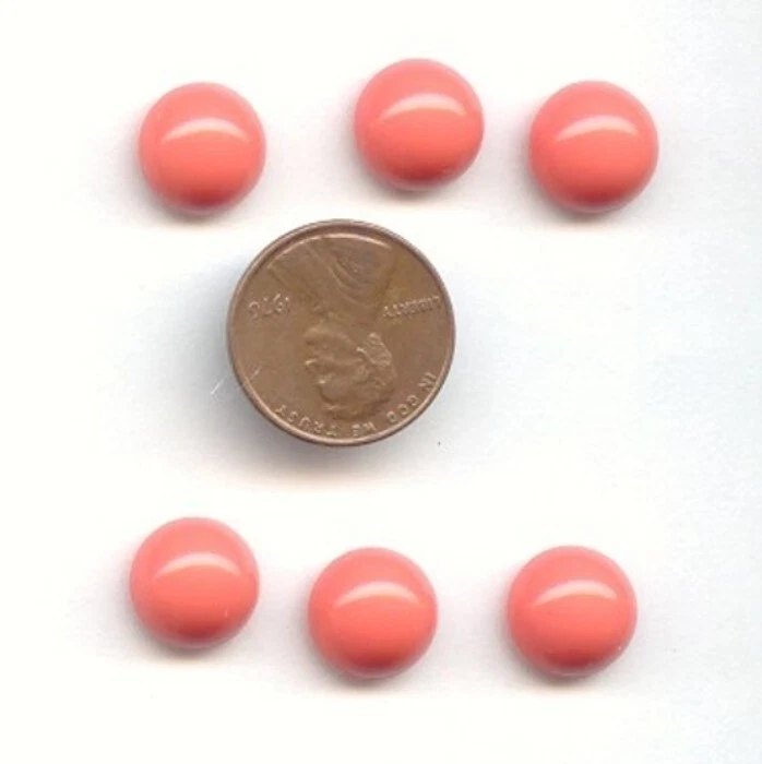 36 ACRÍLICO CORAL VINTAGE 11mm. CABUJONES CÚPULA REDONDA LISA B338 Foto 1 de 1