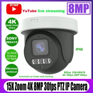 8MP 4K 30 fps YouTube Live Streaming15x Zoom mini Speed Dome PTZ IP POE Camera - Picture 1 of 7