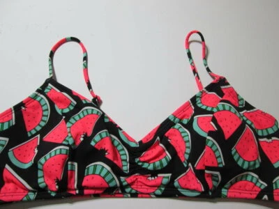 L.A. Top de bikini Hearts para mujer talla L negro forrado inalámbrico estampado de sandía natación Foto 1 de 4