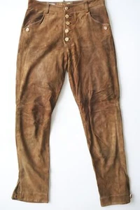 Lange Lederhose bequem weiches Ziegenvelour Maddox braun wenig getragen Gr.48 - Bild 1 von 9