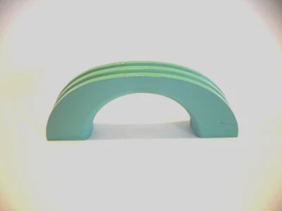 Vintage Nos Jade Green Wooden Drawer Pulls Ribbed Maple Cabinet Door Handles - Image 1 of 4