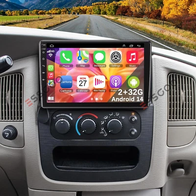 For 2002-2005 Dodge Ram 1500 2500 3500 Android 14.0 CarPlay Car Stereo Radio GPS - Image 1 of 4
