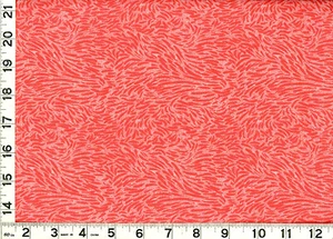 Dark Coral Flowing Petals on Light Coral Quilting Sewing Fabric 1 Yard #497y - Picture 1 of 1