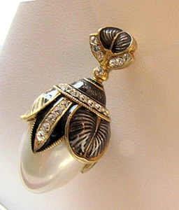 SALE ! SUPERB RUSSIAN EGG PENDANT STERLING SILVER 925 with WHITE PEARL & ENAMEL - Bild 1 von 1