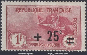FRANCE AU PROFIT DES ORPHELINS DE GUERRE N° 168 NEUF * AVEC CHARNIERE A VOIR - Picture 1 of 2