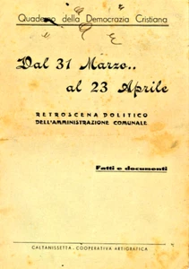 DEMOCRAZIA CRISTIANA AVV. G. ALESSI AMMINISTRAZIONE COMUNALE CALTANISSETTA 1946 - Imagen 1 de 1