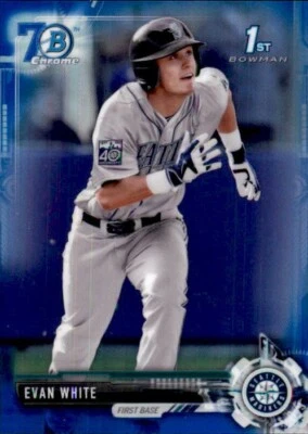 Evan White 2017 Bowman Chrome Blue Refractor #BDC-178 /200 Seattle Mariners RC - Image 1 of 2