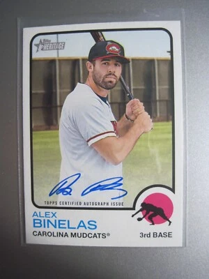 2022 Topps Heritage Minors Real One Autographs #ROA-AB Alex Binelas - Image 1 of 2