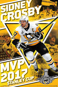 SIDNEY CROSBY Pittsburgh Penguins 2017 STANLEY CUP MVP 24x36 POSTER