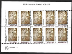 Países Bajos 2025-1 Leonardo daVinci HOJA mnh ca - Imagen 1 de 1