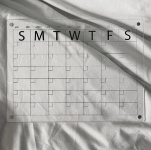 Sundra's Clear Magnetic Acrylic Dry Erase Calendar (Monthly) for Fridge - Picture 1 of 5