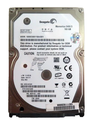 160GB SATA-II 2.5" 9.5mm 5400RPM 3Gb/s HDD - ST9160310AS - Image 1 of 2