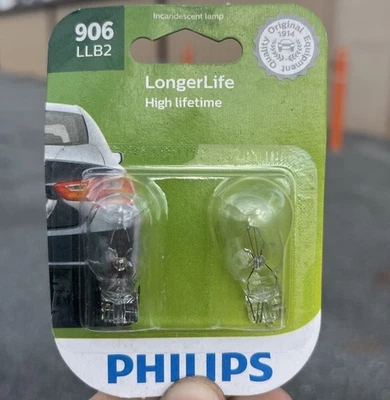 Philips LongerLife 906 9W Dos Bombillas Luz de Estacionamiento Trasero Lámpara de Repuesto Stock OE Foto 1 de 2