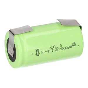 Batería Mono XCell Flattop Ni-MH 1,2V 9000mAh D con bandera de soldadura en U - Imagen 1 de 7