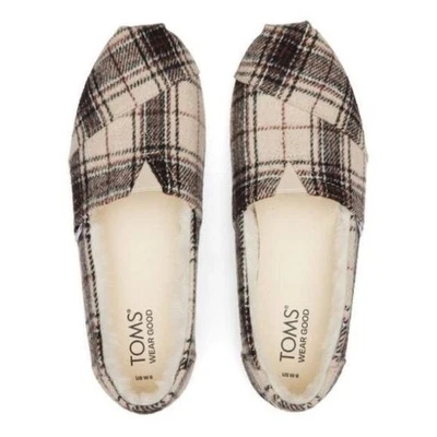 TOMS Alpargata классический Biscotti клетку искусственного меха размер 9 новый w/коробка - Изображение 1 из 3