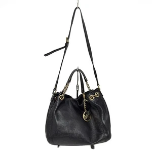 Auth MICHAEL KORS - Black Leather Shoulder Bag - Picture 1 of 10