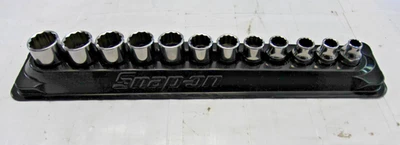 Snap On 212FMY 3/8" Drive 12 Pc Metric Shallow 12Pt Chrome Socket Set - Image 1 of 4