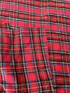 Scottish Tartan Plaid Red & Green Flannel Fabric Reversible 39" W x 18" L SBTHYP - Picture 1 of 6