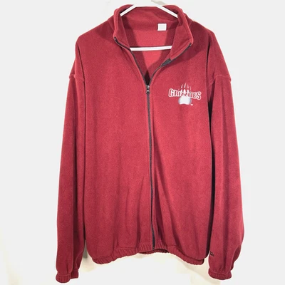 University of Montana UM Grizzlies Hombres L Chaqueta Polar Cremallera Completa Granate Pullover Foto 1 de 4