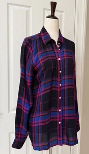 Camisa Banana Republic Mujer Dillon Calce Clásico Otoño Franela Talla S Púrpura J4 - Imagen 1 de 13