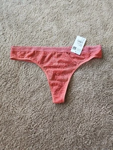 Simone Perele Comete Feather & Fan Lace Thong Pink Rose Texas Size 3 Medium NEW - Picture 1 of 4