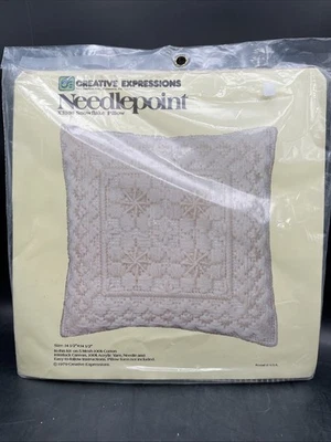 1979 CREATIVE EXPRESSIONS Needlepoint Kit - SNOWFLAKE PILLOW 14.5" Square #X3108 - Image 1 of 3