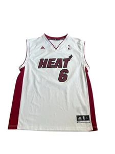 Miami Heat White Home LeBron James White Jersey Size Large Swingman #6 - Picture 1 of 10