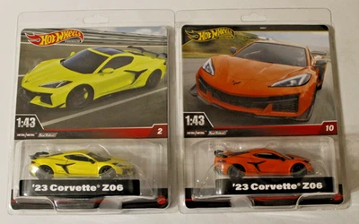Corvette Z06 Hot Wheels Premium Real Riders 2023 naranja y amarillo escala 1:43 Foto 1 de 4