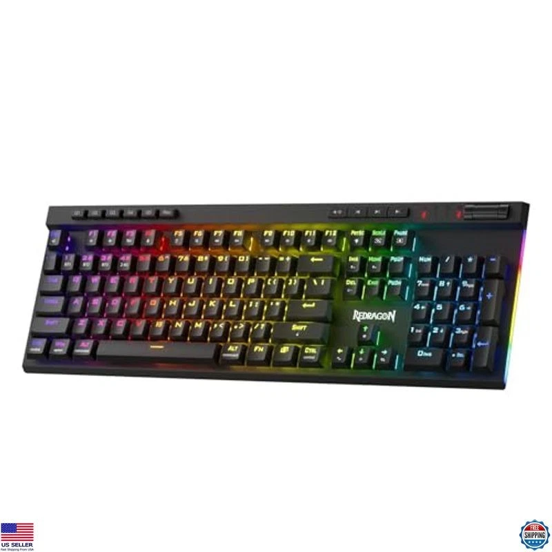 Wireless RGB Mechanical Gaming Keyboard, 104 Keys, Hot-Swap, Media Controls - Image 1 of 4
