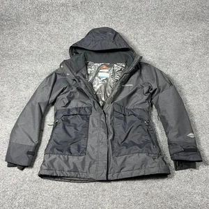 Columbia Jacket Womens XL Black Omni-Tech Omni-Heat Hooded Waterproof Parka Coat - Picture 1 of 13
