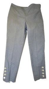 Pantalones para mujer Talbots guinga a cuadros, azules y blancos talla 2p estilo chino CC - Imagen 1 de 10