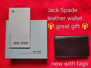 JACK SPADE Vertical Card Case leather Wallet holder NWT + Box holiday gift Men's - Picture 1 of 8