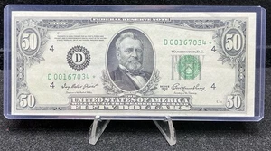 FR 2108-D* $50 1950 A Federal Reserve Note US - Star Note - Higher Grade Z102 - Picture 1 of 2