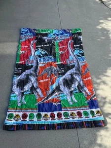 Vintage 90s AOP Jurassic Park Twin Comforter 54.5x82.5 T-Rex Triceratops  - Picture 1 of 6