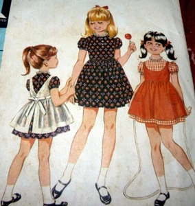 *LOVELY VTG 1960s GIRLS DRESS & APRON Sewing Pattern Size 3 - Picture 1 of 1
