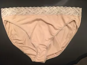 Wacoal Size Xl Lace Trimmed French Cut Nude Panty Brief - Picture 1 of 9