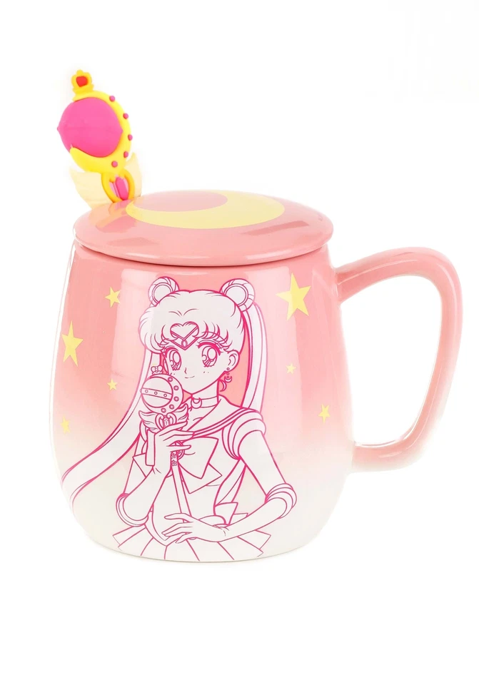 JUST FUNKY Sailor Moon 16oz Ombre Mug with Molded Spoon