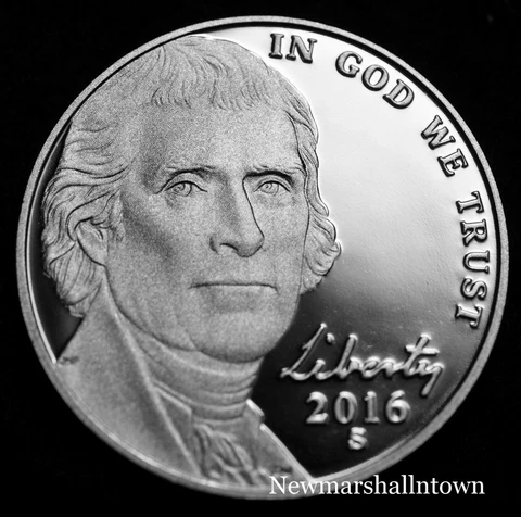 2016 S Jefferson Nickel Mint Proof ~ US Proof Coin from Mint Proof Set Cover