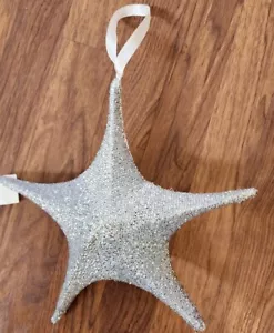 Christmas Tree Topper Silver Star Glitter 10" - Imagen 1 de 1