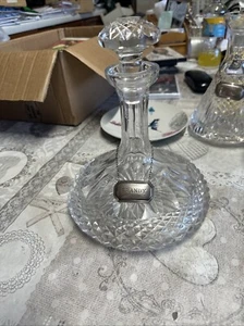 Galway Crystal Ships Decanter With Sterling Silver Brandy Decanter Label - Picture 1 of 8