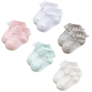 Baby Girl Ruffle Socks Soft Lace Frilly Dress Socks for Toddler Girls - Picture 1 of 6