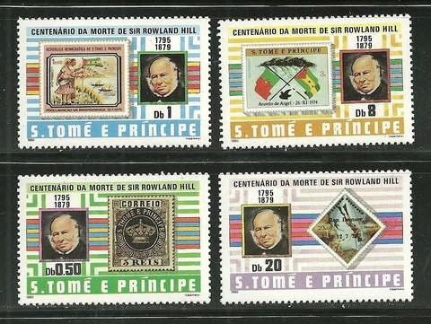ST THOMAS AND PRINCE 573-76 MNH SIR ROWLAND HILL SCV 8.80 Cover