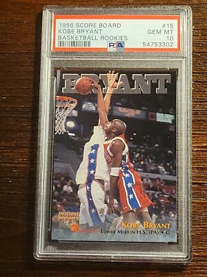 1996 Score Board #15 Kobe Bryant Basketball Rookies PSA 10 - Image 1 of 2