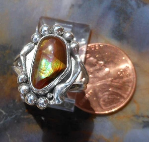Neu Sterling Silber & Feuerachat Edelstein Handarbeit Ring Größe 5 - Bild 1 von 12