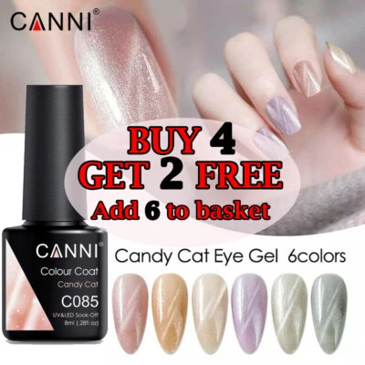 CANNI® Nail Gel Polish Varnish Soak Off UV LED Cats Eye Candy Cat Series - 8ML