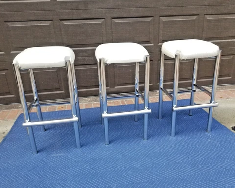 Set of 3 Mid Century Chrome Bar Stools by Cal-Style, circa 1970's Cover